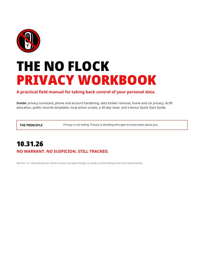 Cover of the NO FLOCK Privacy Workbook